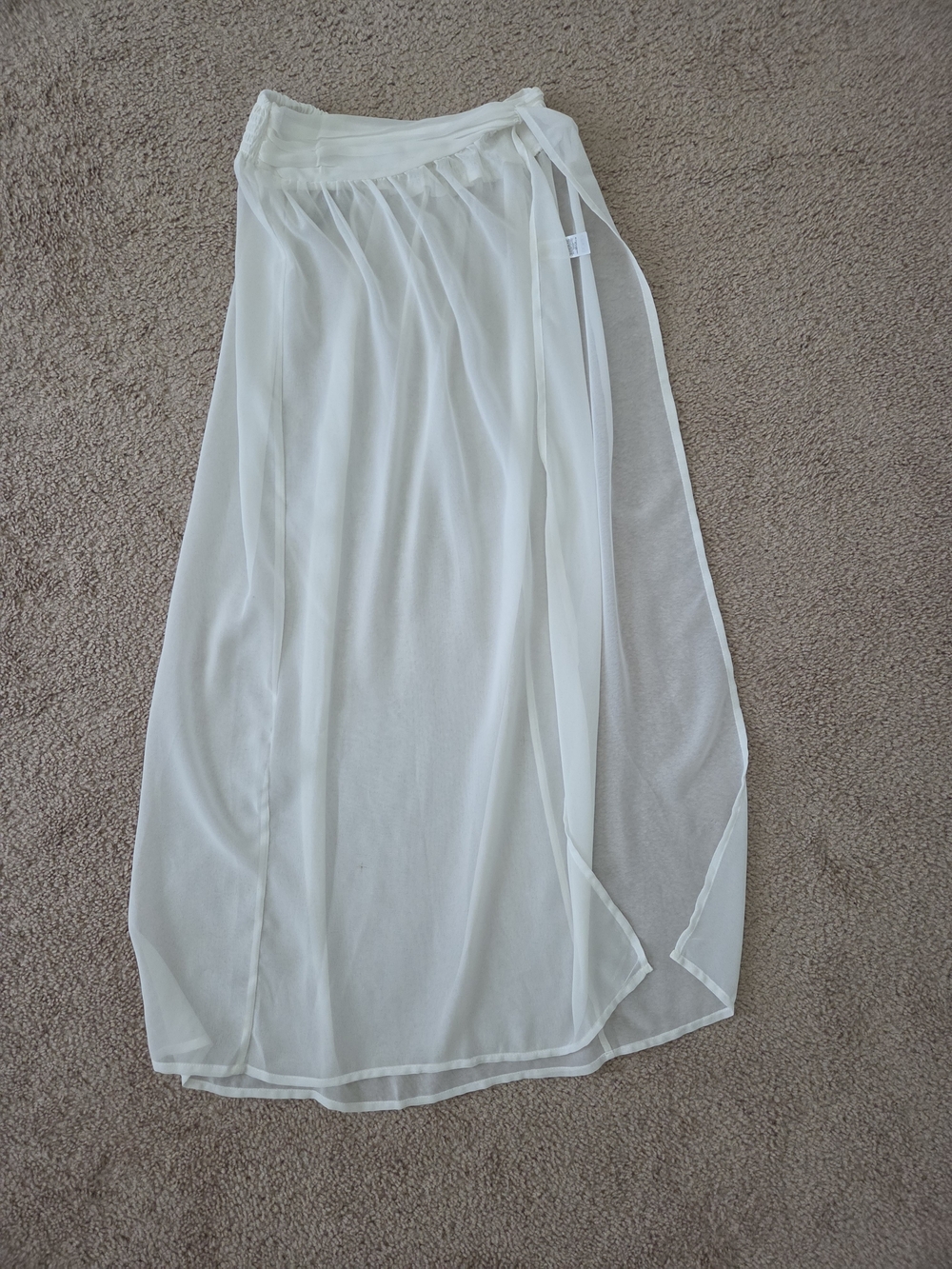 ASOS White Sheer Wrap Maxi Skirt